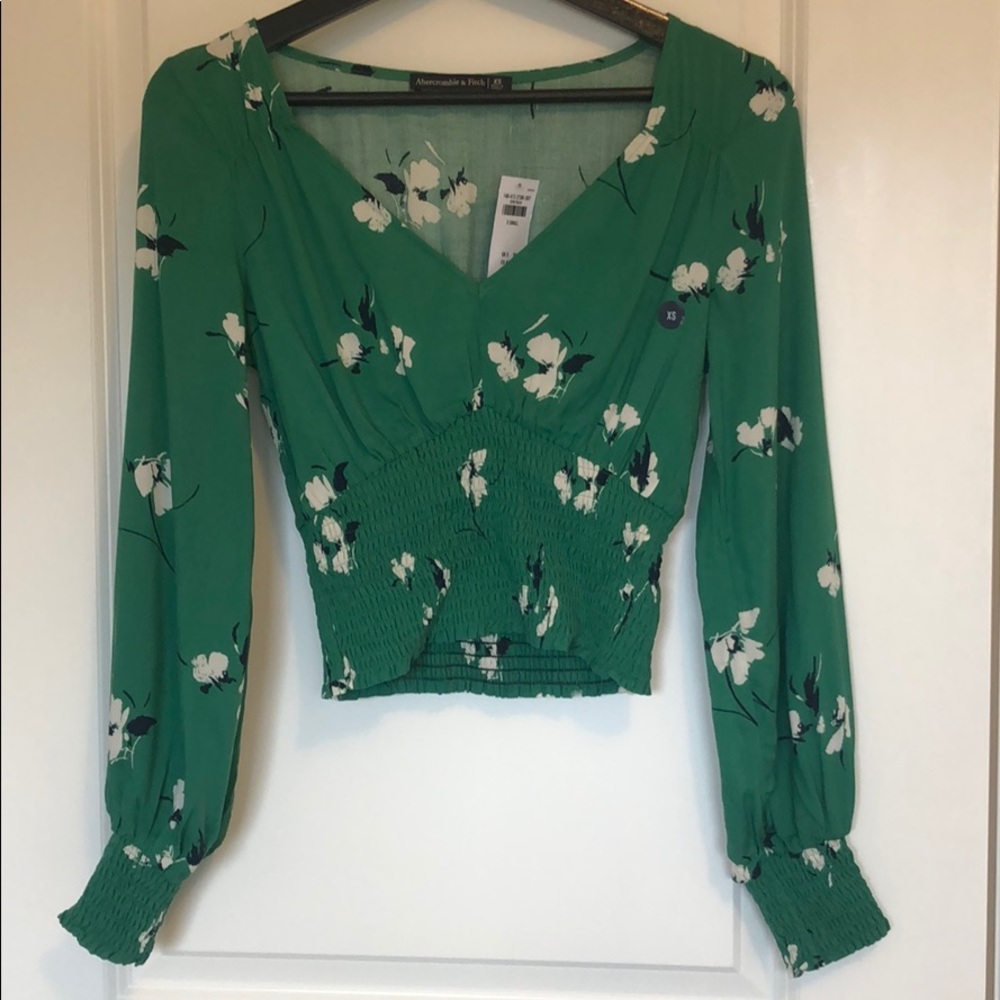 Abercrombie & Fitch Smocked-waist blouse